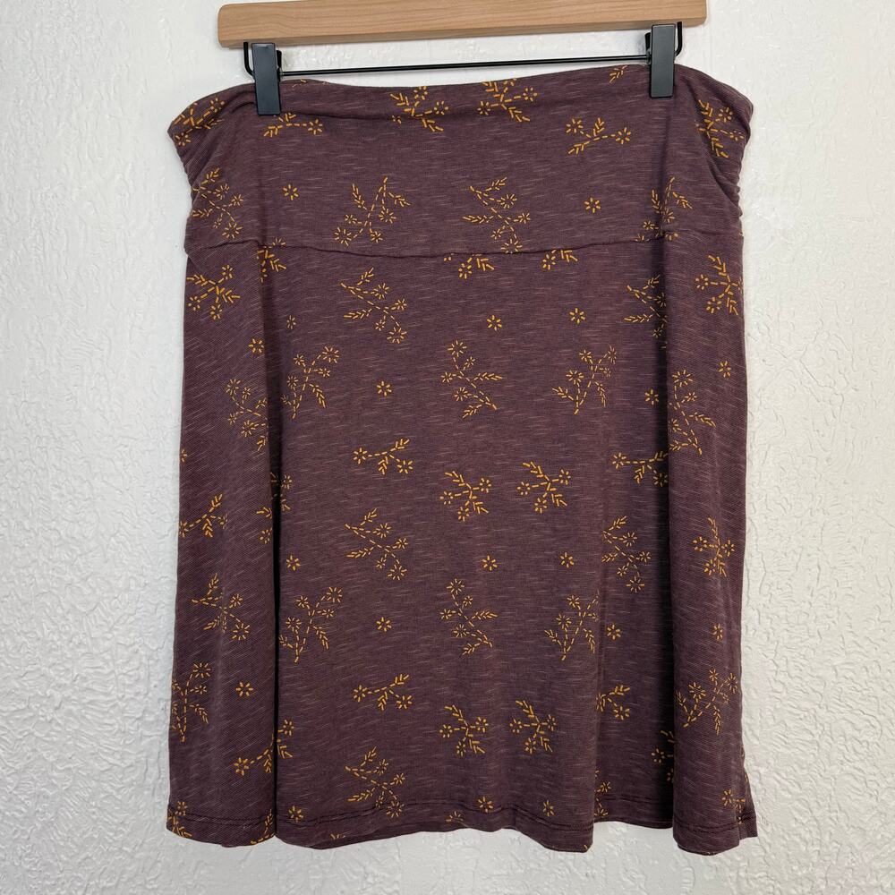 Toad & Co Women's Chaka Skirt Purple Floral A-Line Size XL